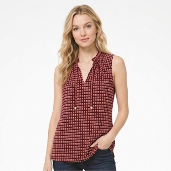 MICHAEL Michael Kors Tops - Michael Michael Kors size large red and black modern print top